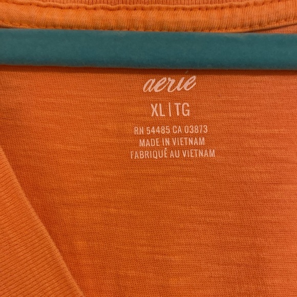 Bright and comfy Aerie maxi lounge orange v-neck tshirt dress 100% cotton NWOT - Picture 2 of 5